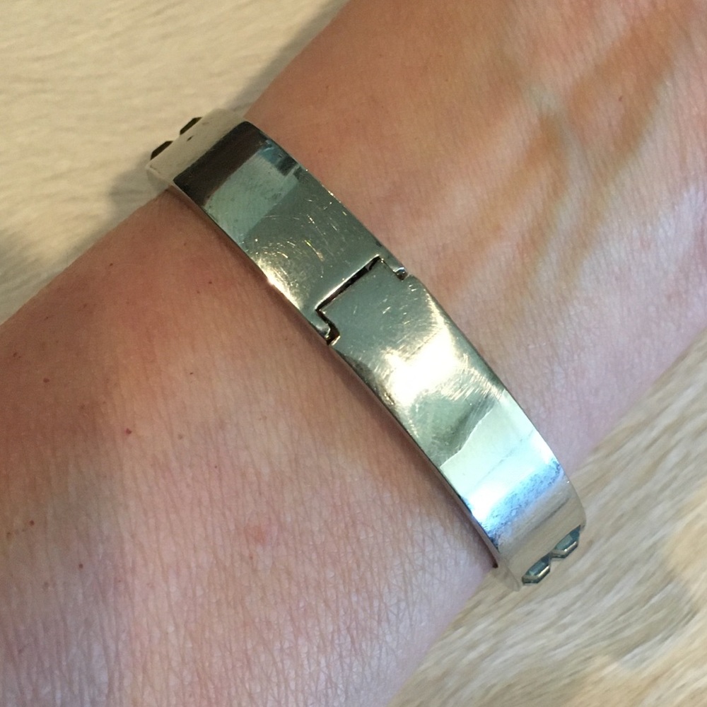 Hinged Pewter Rhinestone Watch - Picture 6 of 7
